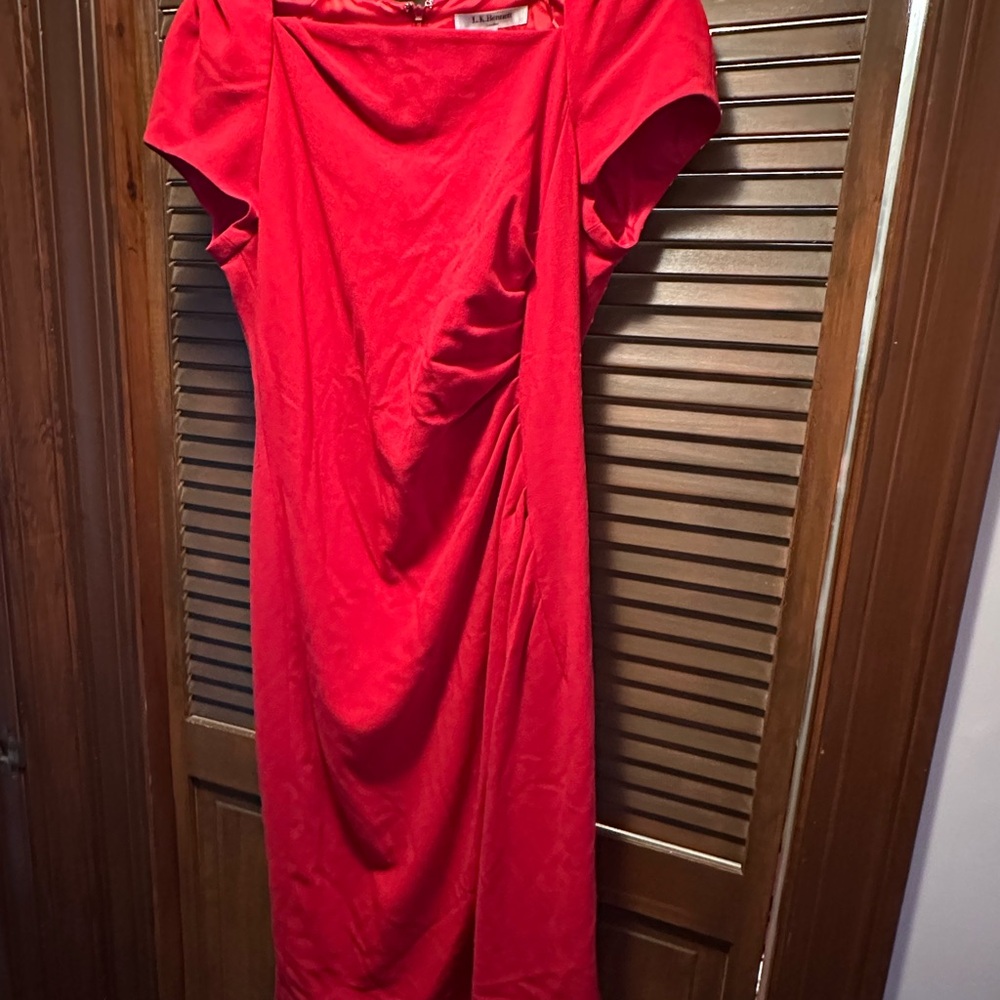 Elegant LK Bennett London Red Midi Dress
